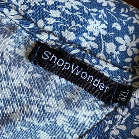 Blue & White Floral V-neck Short Sleeve Maxi Dress Plus Size 3XL - Picture 9 of 11